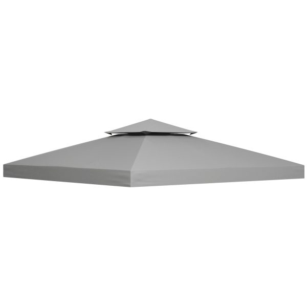 3 x 3(m) Gazebo Canopy Roof Top Replacement Cover Light Grey (TOP ONLY)