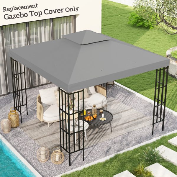 3 x 3(m) Gazebo Canopy Roof Top Replacement Cover Light Grey (TOP ONLY) - Image 2