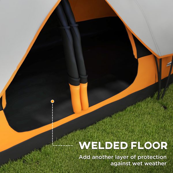 Outsunny 2 Room Camping Tent with Waterproof Rainfly & Screen Panels - Image 6