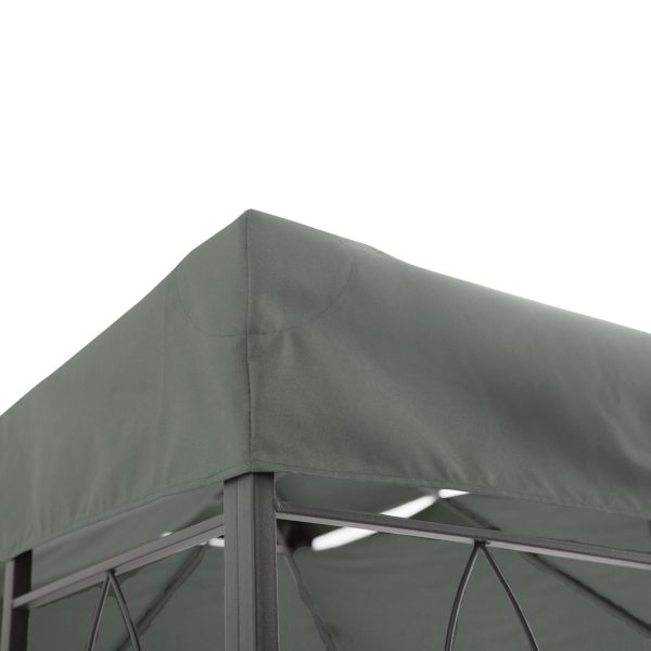 3x4m Gazebo Replacement Roof Canopy 2 Tier Top UV Cover Patio Deep Grey - Image 8