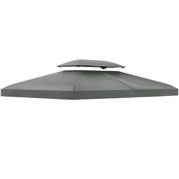 3x4m Gazebo Replacement Roof Canopy 2 Tier Top UV Cover Patio Deep Grey
