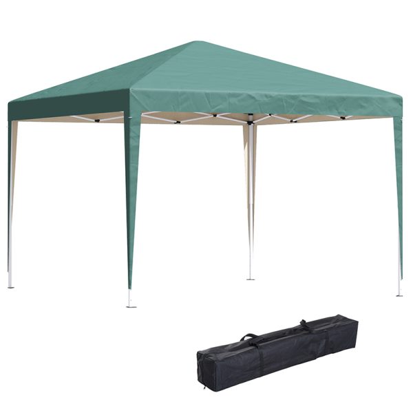 3x3 m Heavy Duty Pop Up Gazebo, 210 D Oxford Cloth-Green
