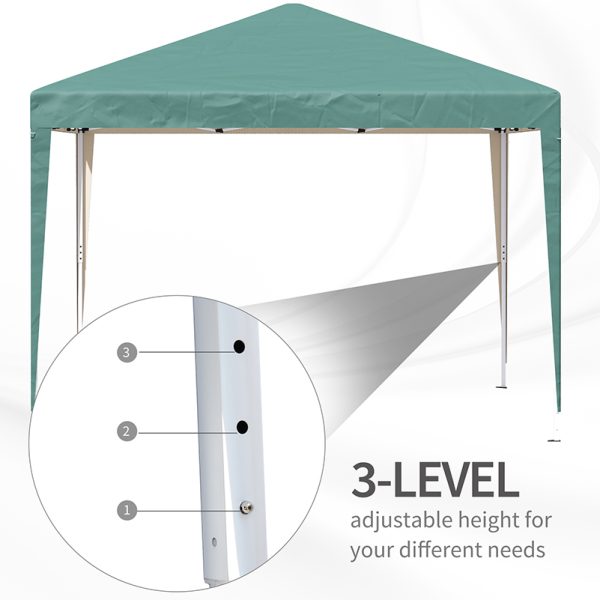 3x3 m Heavy Duty Pop Up Gazebo, 210 D Oxford Cloth-Green - Image 6