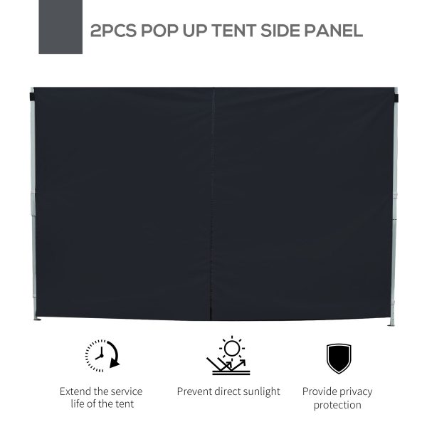 3m Gazebo Exchangeable Side Panels Wall-Black - Image 3