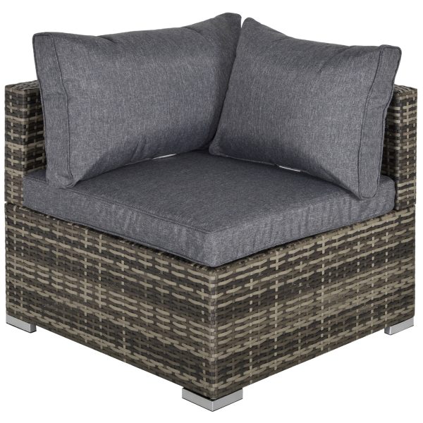Rattan Corner Sofa Garden Rattan Furniture Single Sofa Chair Dark Grey