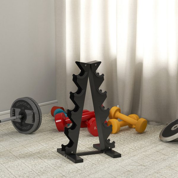 SPORTNOW Five-Tier Weight Tree, Steel Dumbbell Rack for Home Gym Exercise - Image 2
