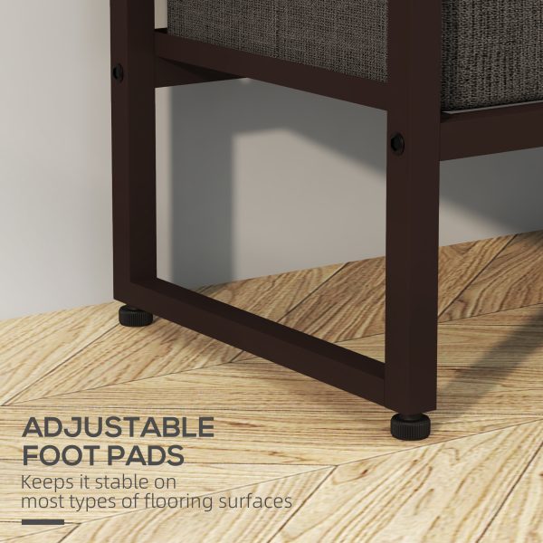 HOMCOM Clothes Hanging Rail with 3 Fabric Drawers Storage Shelves for Hallway - Image 7