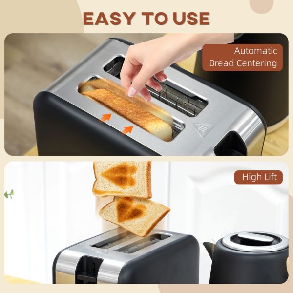 HOMCOM 1.7L Electric Fast Boil Kettle and 2 Slice Toaster Set - Image 8