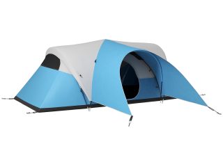 Outsunny 3000mm Waterproof Camping Tent with Porch & Sewn in Groundsheet, Blue