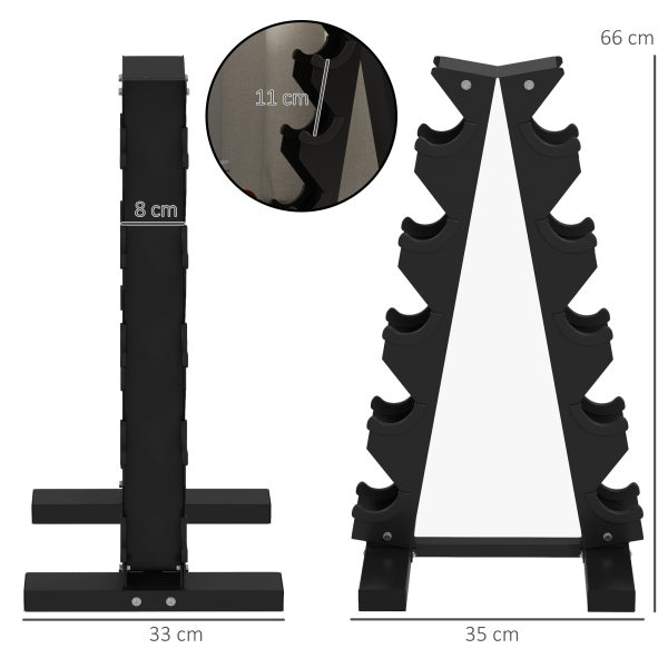 SPORTNOW Five-Tier Weight Tree, Steel Dumbbell Rack for Home Gym Exercise - Image 5