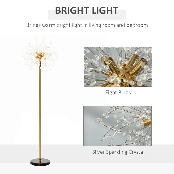 HOMCOM Modern Floor Lamp with Dandelion-like Lampshade for Bedroom - Image 4