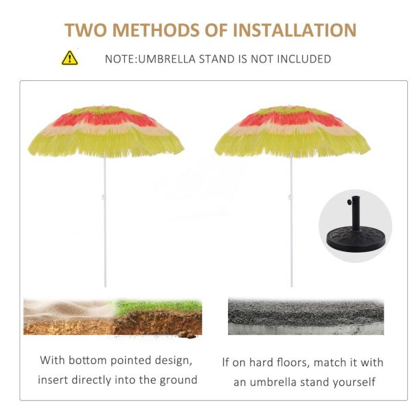 Hawaii Beach Umbrella Foldable Parasol-Rainbow - Image 3