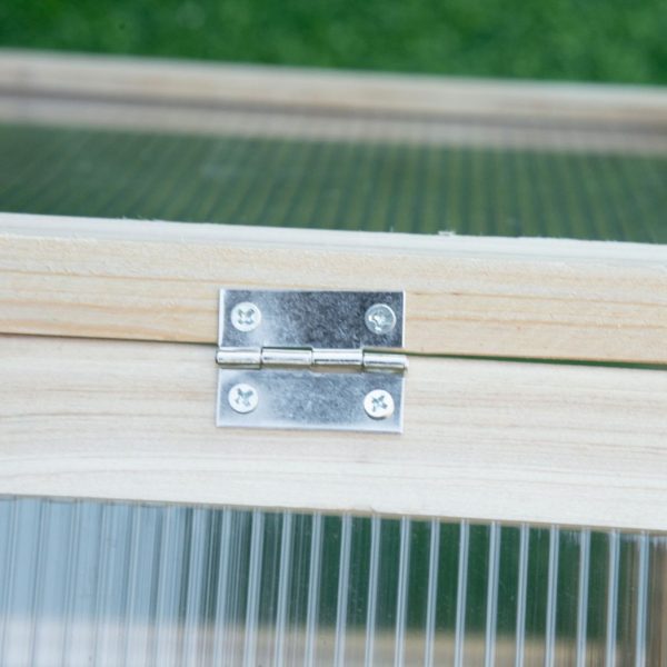 Wooden Cold Frame Greenhouse Garden Polycarbonate Grow House, Natural Outsunny - Image 8