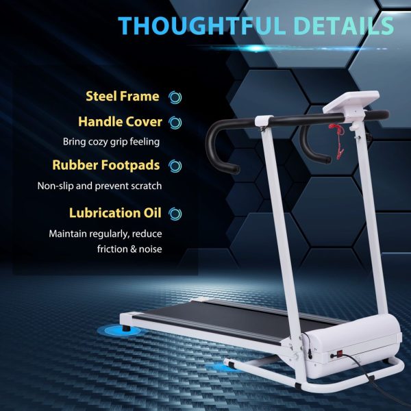 1-10Km/h Folding Treadmill Home Running Fitness Machine Safety Stopper HOMCOM - Image 7
