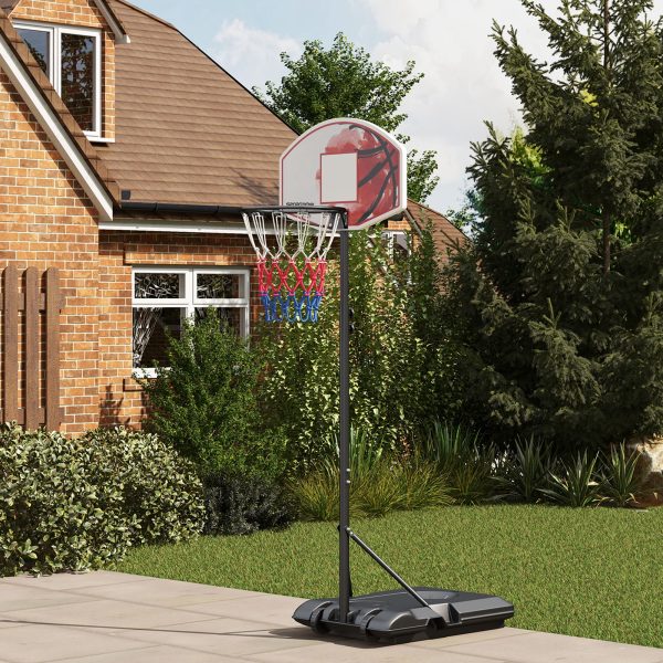 SPORTNOW Adjustable Basketball Stand Net Set System with Wheels, 179-209cm - Image 2