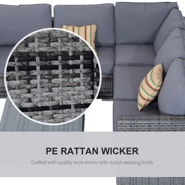 Rattan Set, 4 PC-Grey - Image 7