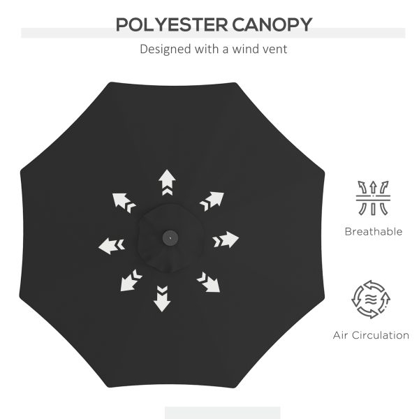 Outsunny 24 LED Solar Powered Parasol Umbrella Garden Tilt Outdoor String Light - Image 6