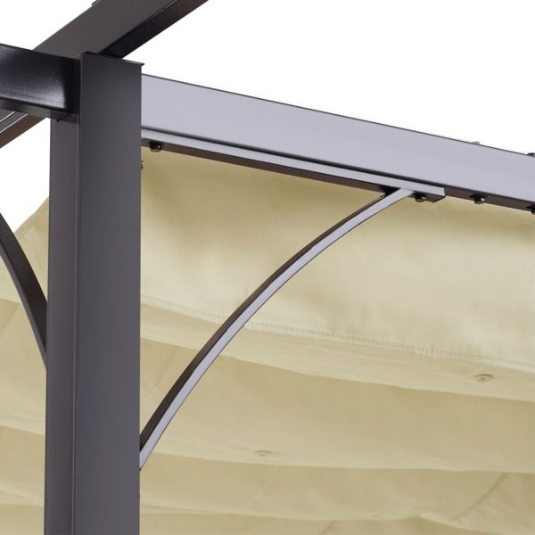 3x3m Outdoor Pergola Metal Gazebo Porch Awning Retractable Canopy Outsunny - Image 7