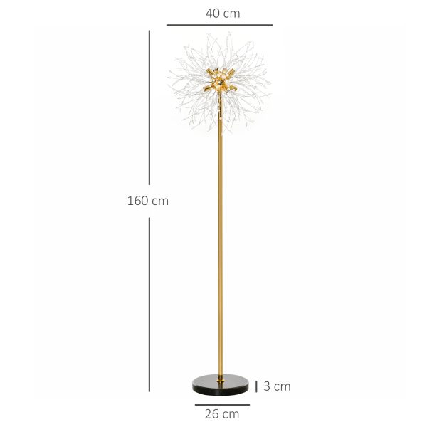 HOMCOM Modern Floor Lamp with Dandelion-like Lampshade for Bedroom - Image 3