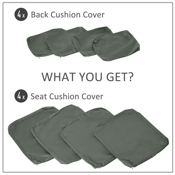 Cushion Cover Replacement Patio Rattan Furniture Seat Cover Grey - Image 3