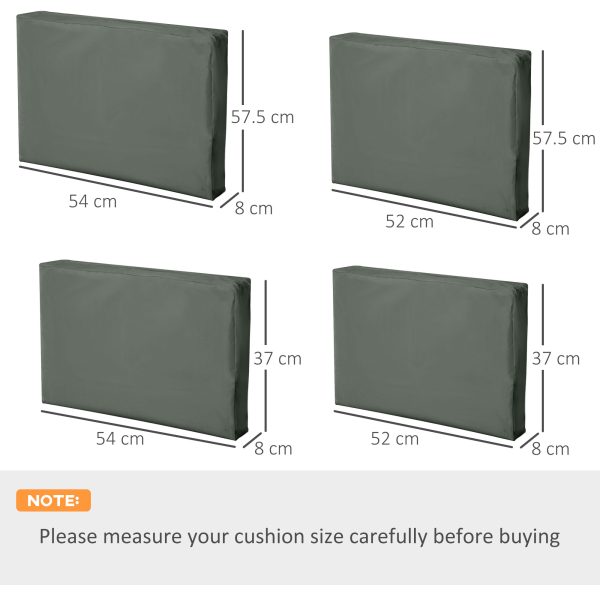 Cushion Cover Replacement Patio Rattan Furniture Seat Cover Grey - Image 5