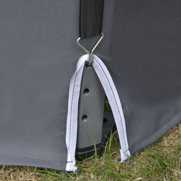 3.2m Pop Up Gazebo Hexagonal Canopy Tent Outdoor w/Sidewalls Grey - Image 8