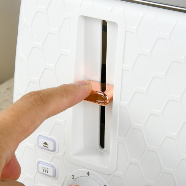 HOMCOM Toaster with 4 Slot, 7 Browning Levels, 1600W, White Honeycomb - Image 8