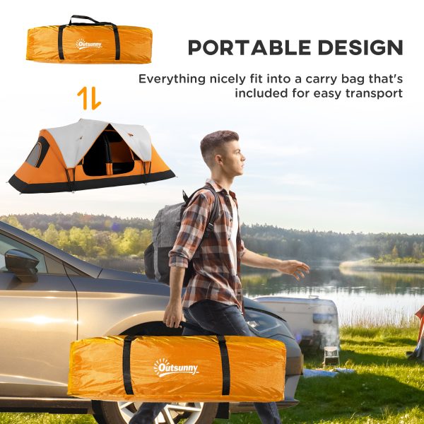 Outsunny 2 Room Camping Tent with Waterproof Rainfly & Screen Panels - Image 7