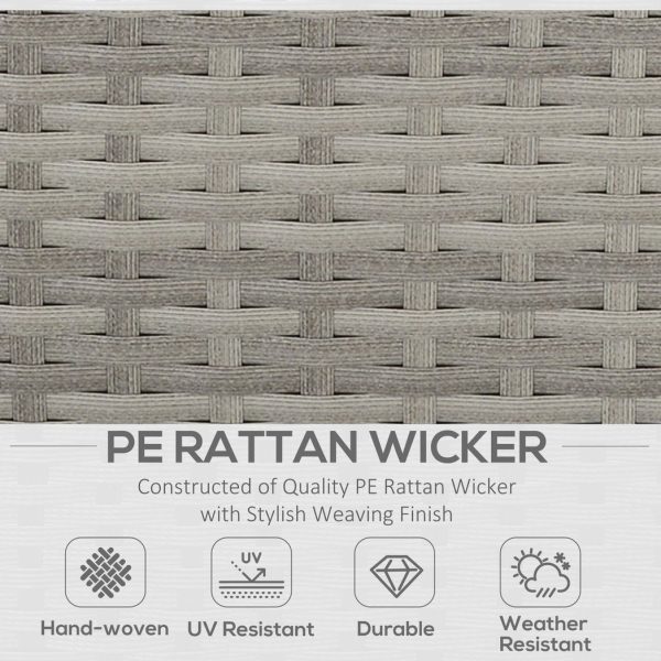 6 PCS Outdoor Rattan Sofa Furniture Sets with Footstool Cushions Grey Outsunny - Image 3