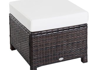 Rattan Ottoman - Brown
