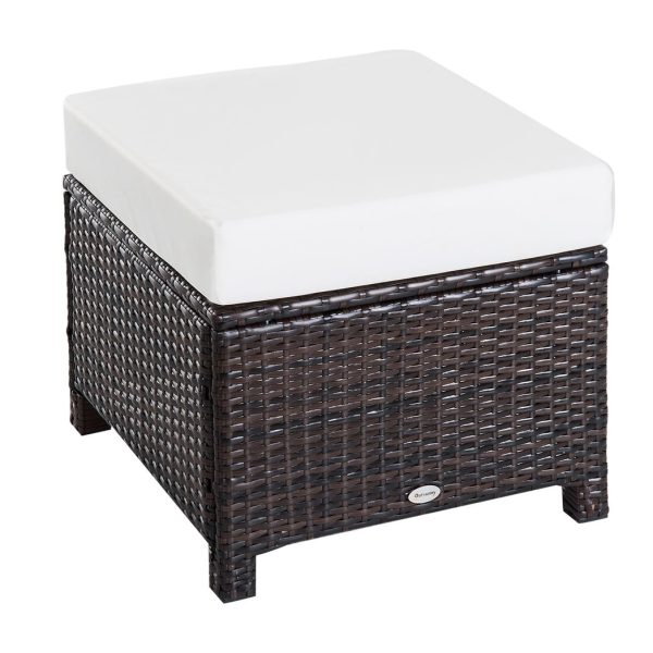 Rattan Ottoman - Brown