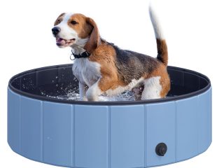 Pet Cat Dog Swimming Pool Indoor Outdoor Bathing Foldable Inflate 100cm Pawhut