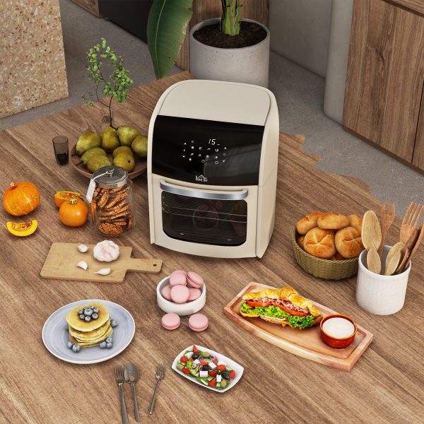 HOMCOM 12L Air Fryer Oven with 8 Preset Modes Rapid Air Circulation 1800W White - Image 3