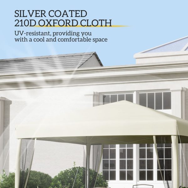 3x3m Pop Up Gazebo W/ Mesh Walls-Tan - Image 4