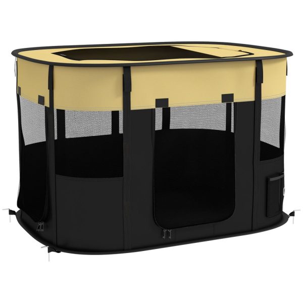 PawHut Portable Dog Pen for Puppies, Rabbits, Kittens, Guinea Pigs - Yellow