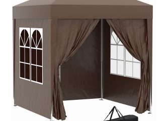 Pop Up Gazebo Canopy, size (2 x 2m)- Coffee