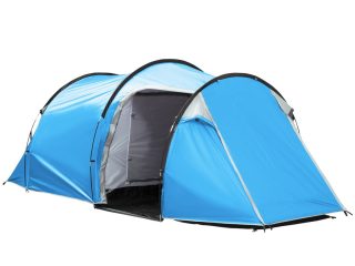 3 Man Camping Tent w/ 2 Rooms Porch Vents Rainfly Weather-Resistant Outsunny