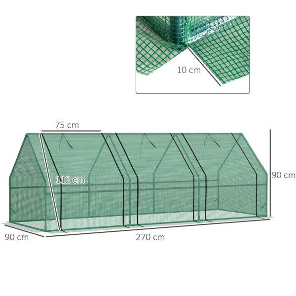 Mini Greenhouse Garden Planter Zipper Doors Portable 270 x 90 x 90cm - Image 5