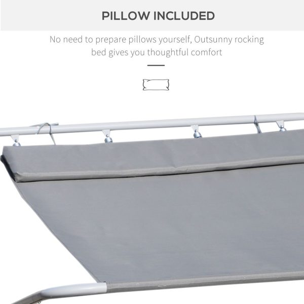 Outdoor Double Rocking Bed Hammock-Grey - Image 3