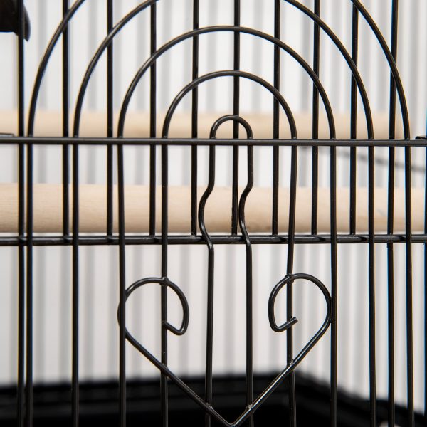 PawHut Metal Bird Cage Small with Perch Food Container Handle for Finch Canary - Image 8
