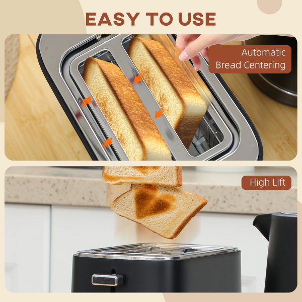 HOMCOM 1.7L 3000W Fast Boil Electric Kettle and 2 Slice Toaster Set - Image 8
