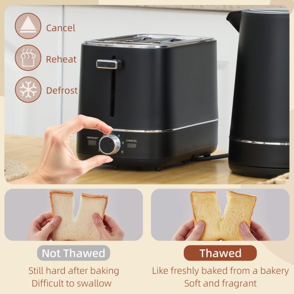 HOMCOM 1.7L 3000W Fast Boil Electric Kettle and 2 Slice Toaster Set - Image 4