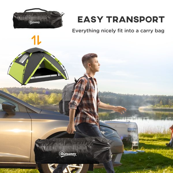 Outsunny 3-4 Man Camping Tent Portable with Bag, Quick Setup - Image 7