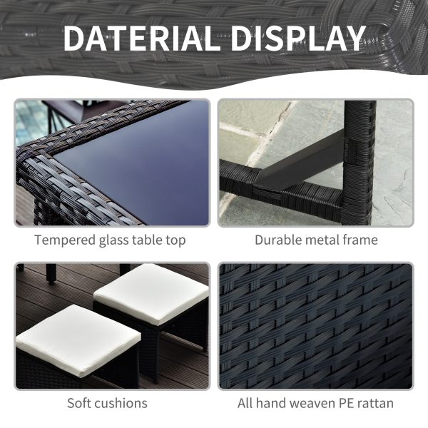 5 P? Rattan Set-Black/Creamy White - Image 6