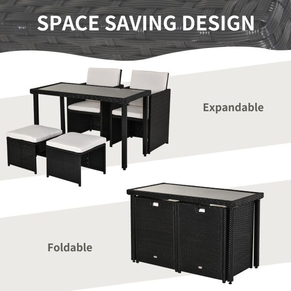5 P? Rattan Set-Black/Creamy White - Image 4