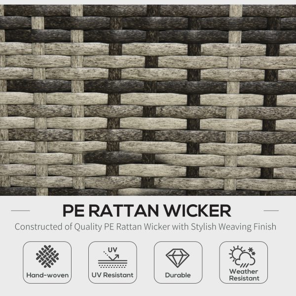 5 Pieces Rattan Sofa Set Wicker Sectional Cushion Patio Grey Garden - Image 3