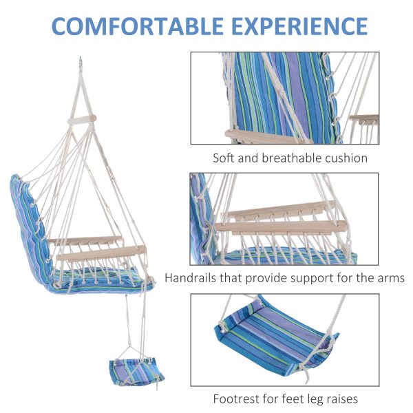 Hanging Swing Chair-Multi-Color/White Rope - Image 6
