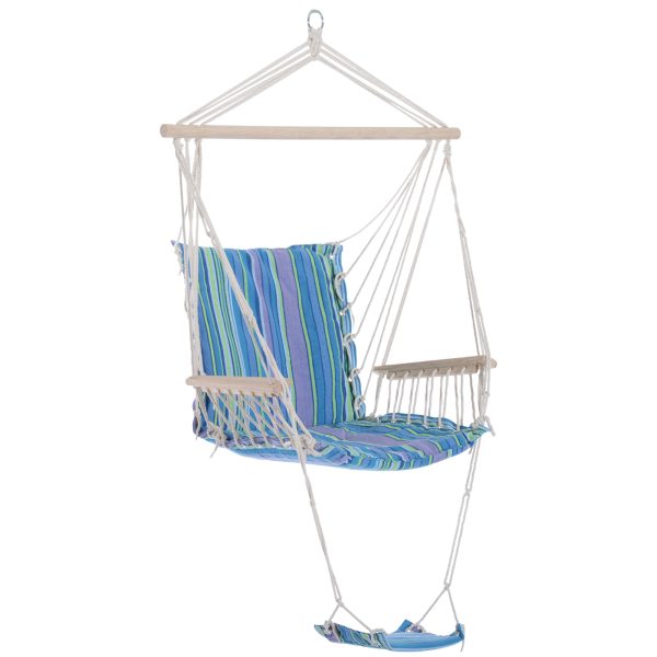 Hanging Swing Chair-Multi-Color/White Rope