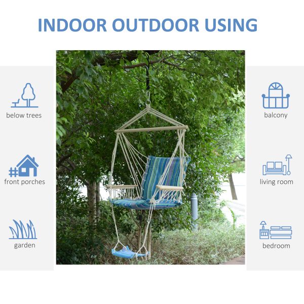 Hanging Swing Chair-Multi-Color/White Rope - Image 4