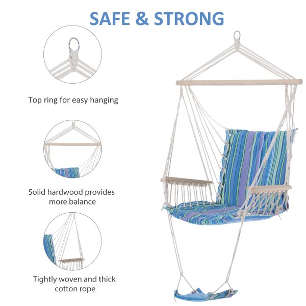 Hanging Swing Chair-Multi-Color/White Rope - Image 3